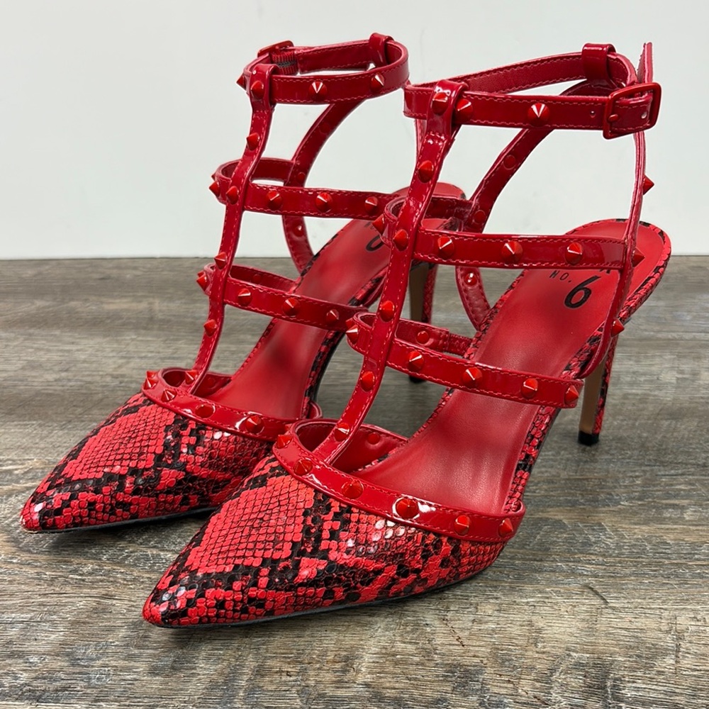 Mix No. 6 LABONI Women’s Studded Caged Heels Size 7.5